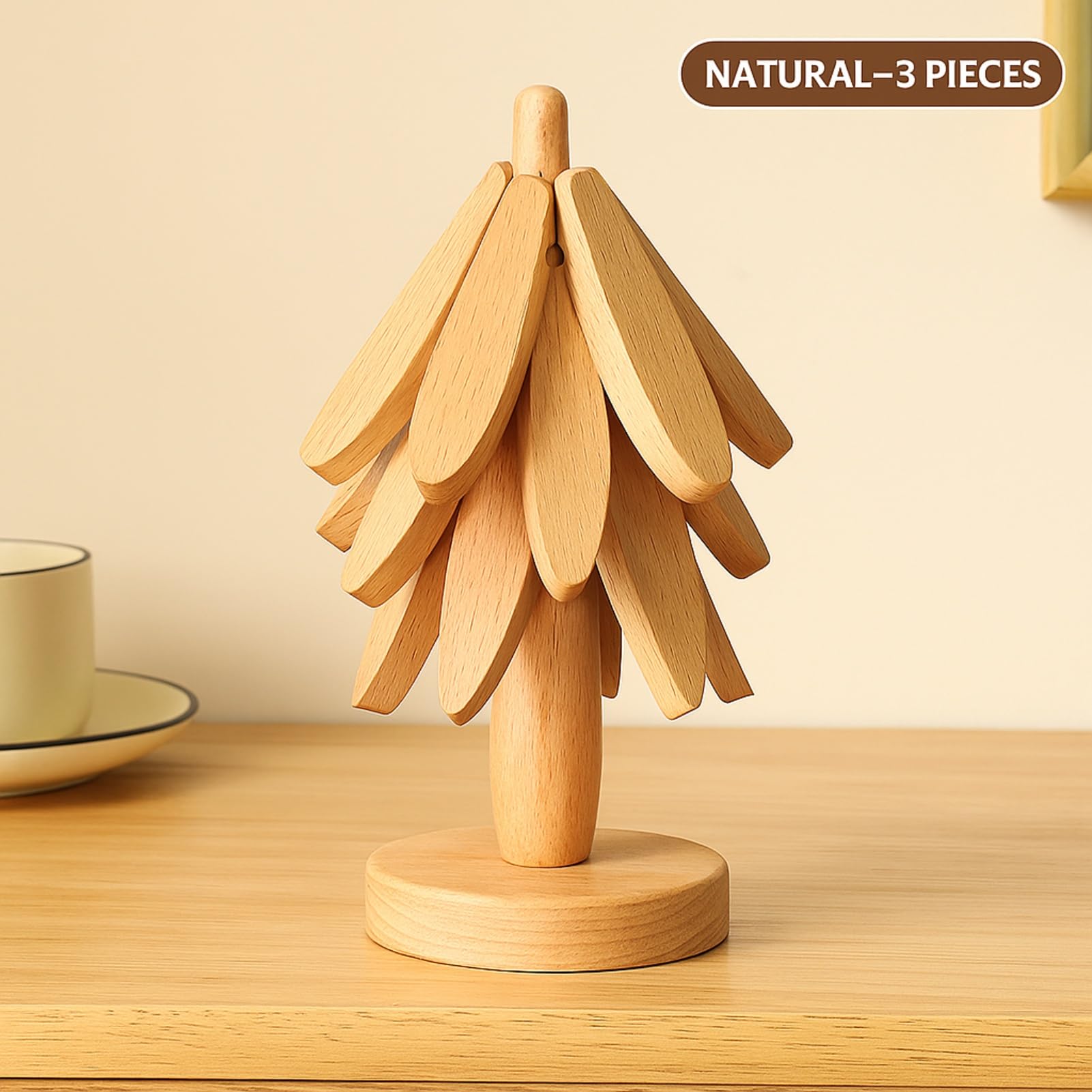 Bamboo & Wooden Tree-Shaped Coaster