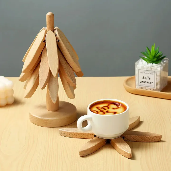 Bamboo & Wooden Tree-Shaped Coaster