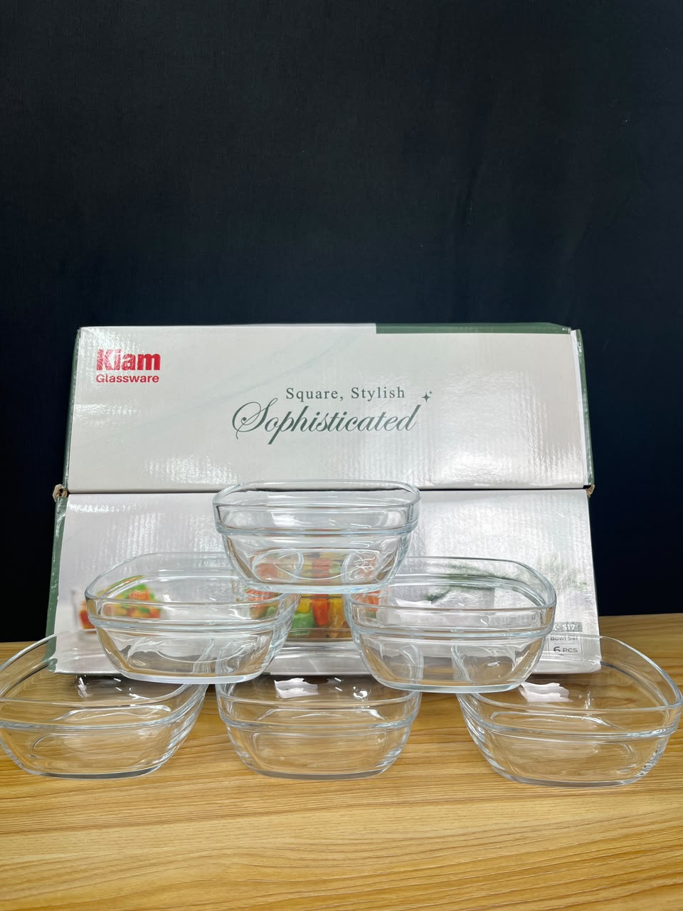 Kiam ( 517 ) Crystal Clear Dessert Bowl Set (6 Pcs) – কিয়াম ক্রিস্টাল ক্লিয়ার ডেজার্ট বাটি সেট (৬ পিস)🍨