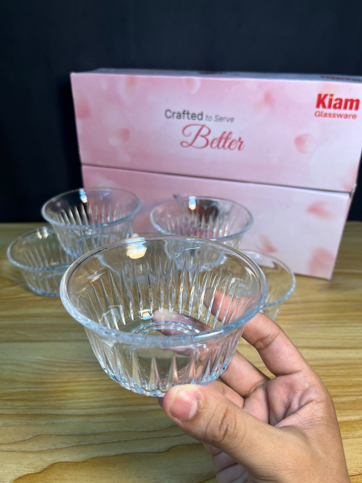 Kiam ( 501 ) Crystal Clear Dessert Bowl Set (6 Pcs) – কিয়াম ক্রিস্টাল ক্লিয়ার ডেজার্ট বাটি সেট (৬ পিস)🍨