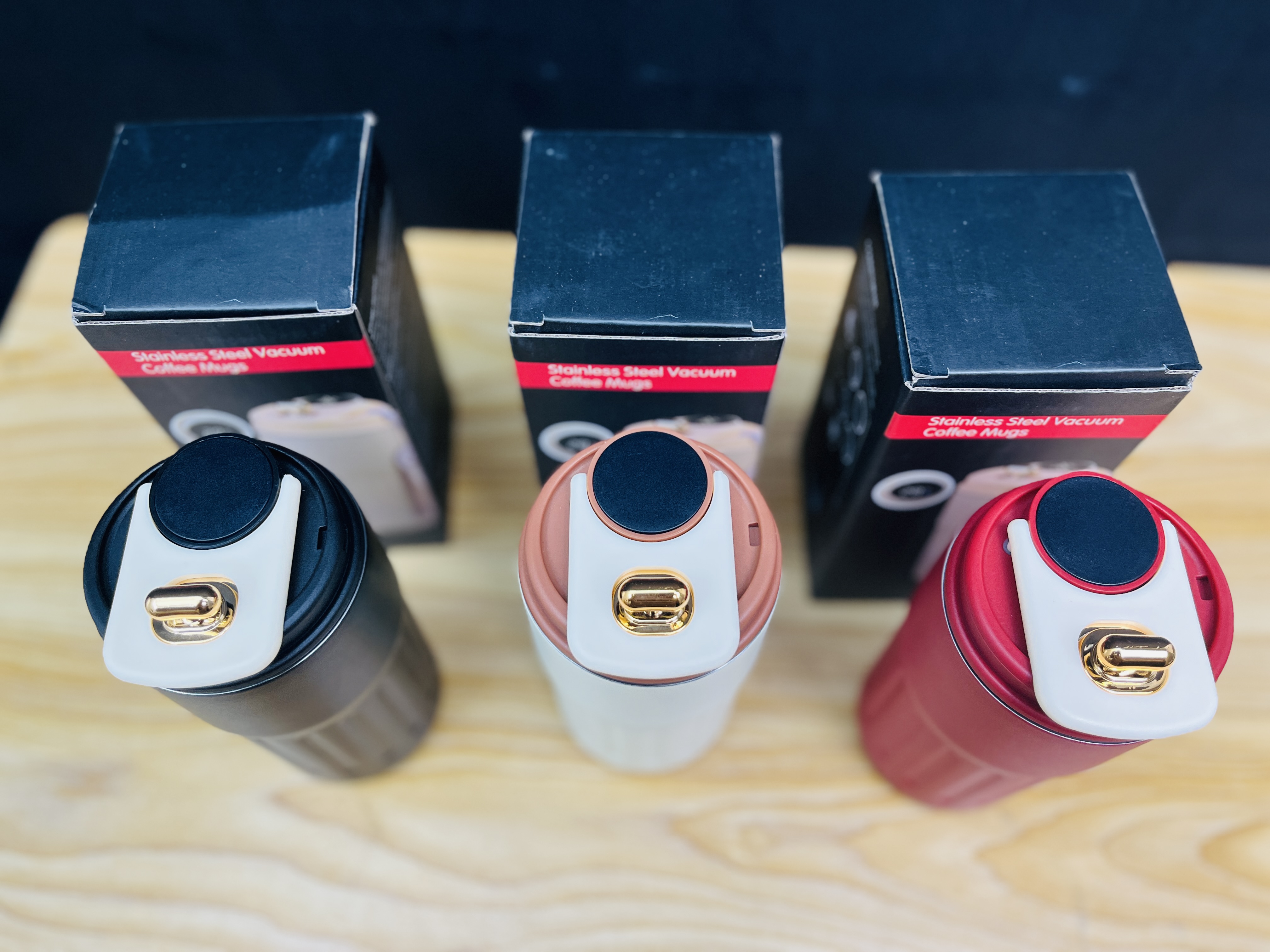 Stainless steel vacuum coffee mugs