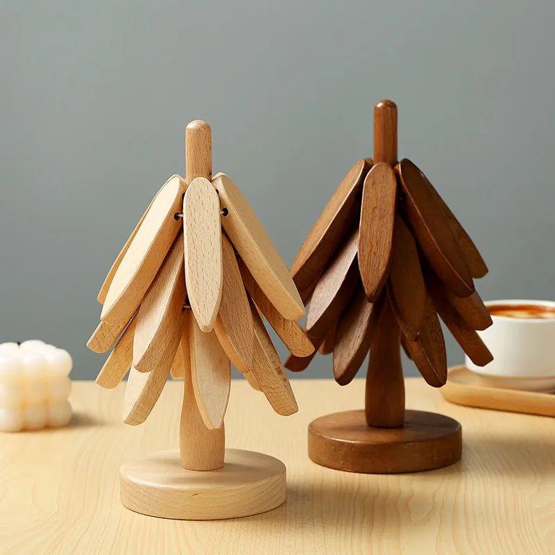 Bamboo & Wooden Tree-Shaped Coaster