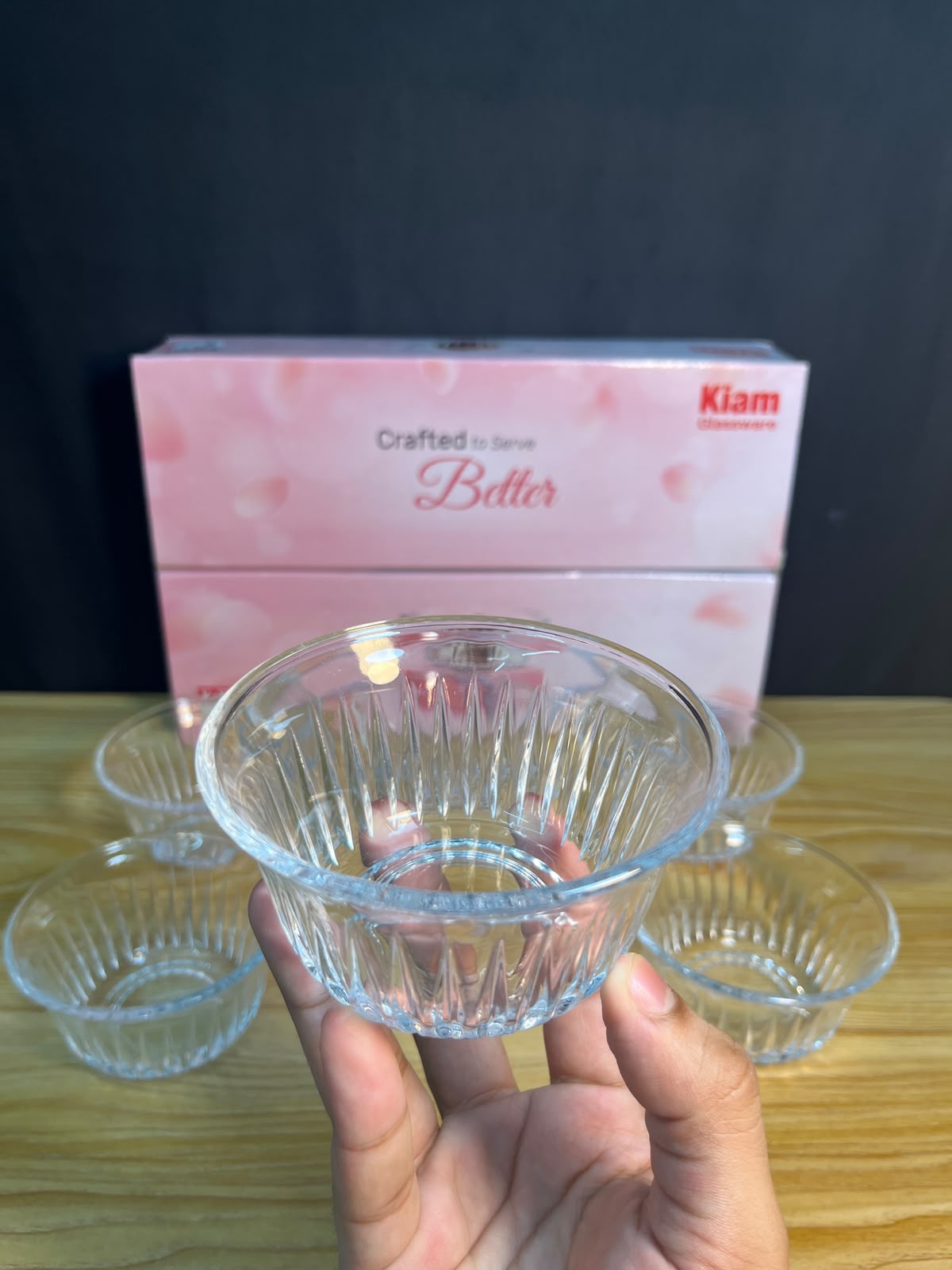 Kiam ( 501 ) Crystal Clear Dessert Bowl Set (6 Pcs) – কিয়াম ক্রিস্টাল ক্লিয়ার ডেজার্ট বাটি সেট (৬ পিস)🍨